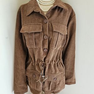 PRETTY WESTERN STYLE BROWN CORD JACKET